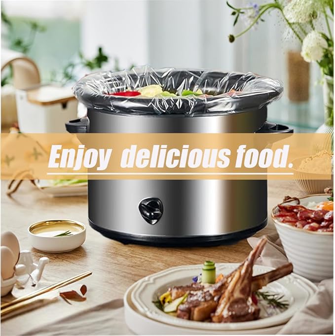 FASOZUKA Slow Cooker Liners 40×Cooking Bags Small Size Disposable Pot Liners, Fit 1QT to 3QT for Slow Cooker Cooking Trays Suitable for Oval & Round Pots 11"x 16", 40 Liners (40)