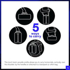 Titan High Performance Fridge Cold Expandable Insulated Lunch Box - Black/Silver