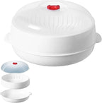Microwave Vegetable Steamer, Microwave Steamer for Vegetables,Microwavable Cookware with Lid and Tray for Cooking Food and Vegetables (First floor)