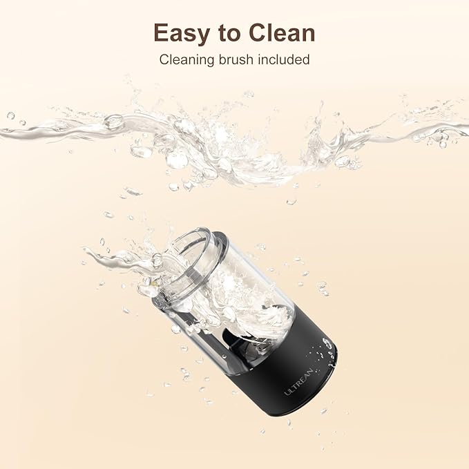 Ultrean Pepper Grinder, Rechargeable Salt and Pepper Grinder with 6 Adjustable Coarseness, LED Light, One-Hand Automatic Operation, Black&White