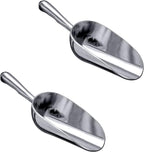 Amazing Abby - Elsa - 5-Ounce Aluminum Ice Scoops (Set of 2), Cast Aluminum Utility Scoops, Food-Grade, Good for Home and Commercial Use, NOT Dishwasher-Safe, Hand-Wash Recommended