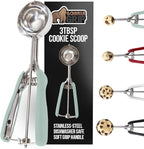 GORILLA GRIP Stainless Steel Cookie Scoop for Baking, 3 TBSP, Multipurpose Melon Baller, Meatball Spring Scoops, Perfect Portion Sizes, Easy Food Release, Scooper Size 20, BPA-Free Kitchen Tool, Mint