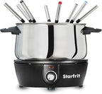 Starfrit Electric Fondue 12PC Set - 3L - Quick Release Magnetic Cord - 1500W - Perfect for Cheese & Chocolate