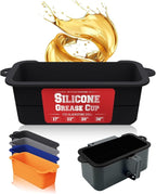 Kitchen perfection 2 Reusable Silicone Grease Cup Liners for Blackstone Griddle Grill - Fits 36 28 22 17 - Drip Catcher Tray Pans - A Must Have Blackstone Accessries for Easy Cleaning