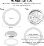 2/3/6/9/12 Cup Gasket & Filter For Stovetop Espresso Coffee Makers, Rubber Seal For Stove Top Coffee Maker Moka Pot, Silicone Gasket Seals, Espresso Machine Replacement Parts(3 cup)