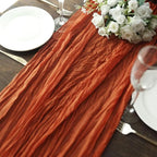 12 Pack Terracotta Cheesecloth Table Runner 10ft Boho Gauze Cheese Cloth Table Runner Rustic Sheer Runner 120 inch Long for Christmas Wedding Bridal Baby Shower Birthday Table Decorations