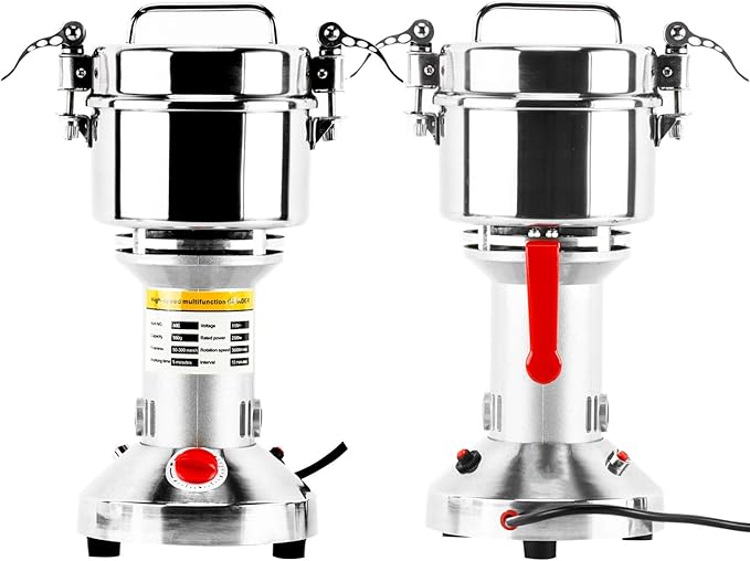 Homend High Speed 500g Electric Grain Mill Grinder Powder Machine Spice Herb Grinder 2500W 70-300 Mesh 36000RPM Stainless Steel Commercial Grade for Kitchen Herb Spice Pepper Coffee (500g)