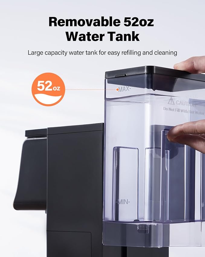 Coffee Maker Hot & Iced With Bold Setting,Single Serve Coffee Maker For K Cup And Grounds,52 Oz Removable Water Tank,6-14 Oz Brew Sizes,One Cup Kcup Coffee Machine With Reusable Filter,(Black)