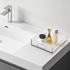 Acrylic Serving Tray with Handles - Lucite Organizer for Bench, Coffee Table, Countertop, Kitchen, Bathroom, Living Room, Powder Room