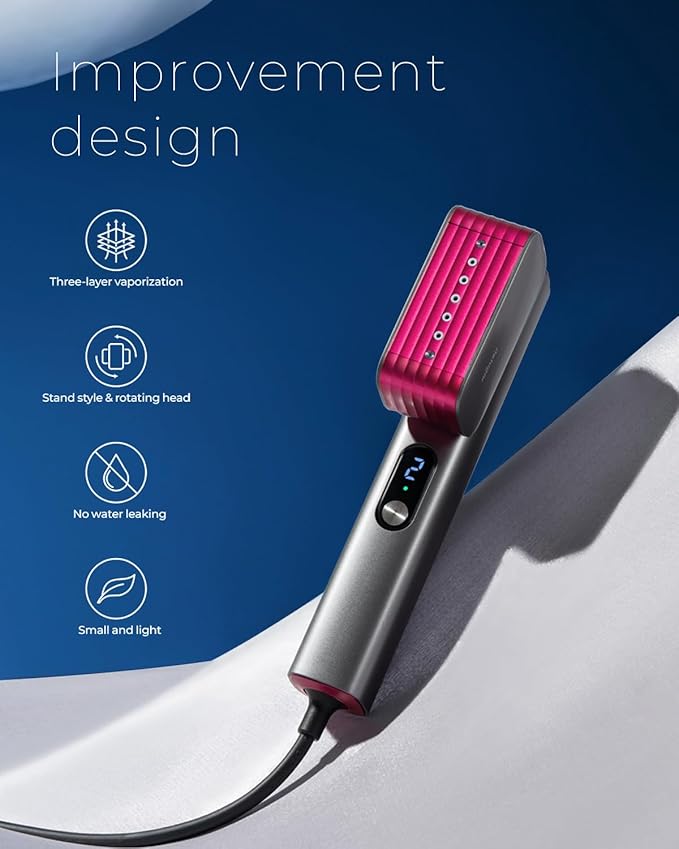 G2 Pro Smart Handheld Steamer for Clothes – Global Voltage Adaptation, Palm-Sized & Lightweight (0.8lb), Dual Steam Modes, Easy Wrinkle Remover, Auto Shut-Off, for Travel & Home (100-240v)