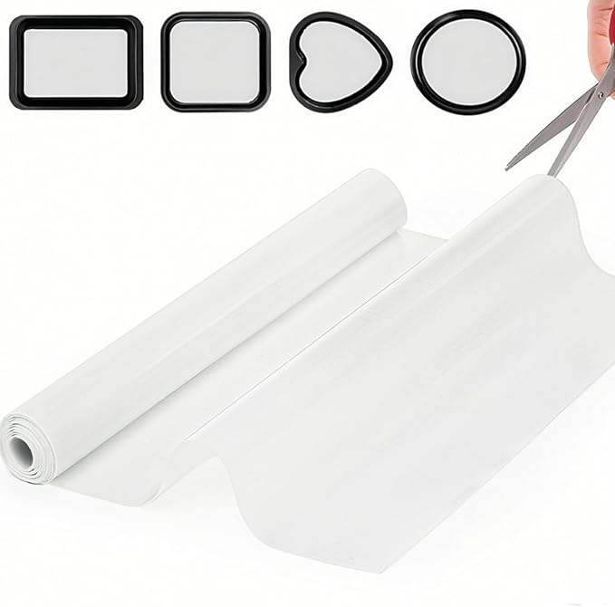 Silicone Baking Mat Roll, 16 In x 8 FT Non-Stick Pastry Mat, Cut to Any Size, Heat Resistant Food Grade Silicone Sheet, Air Fryer Liner for Pie Crust, Pizza Cookies