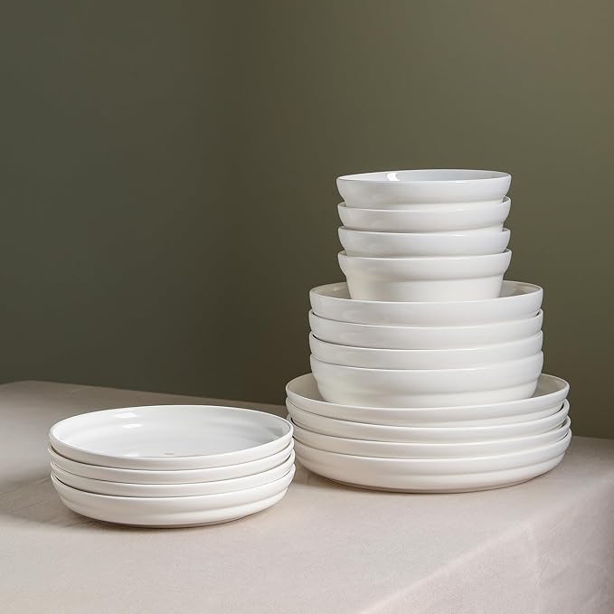 Stone Lain Virtuo 4-Piece Salad Plate Set Porcelain, White