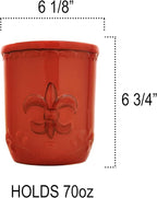 ACK Utensil Holder, Utensil Crock, Modern Kitchen Decor, Kitchen Storage(Fleur De Lis Burnt Orange)