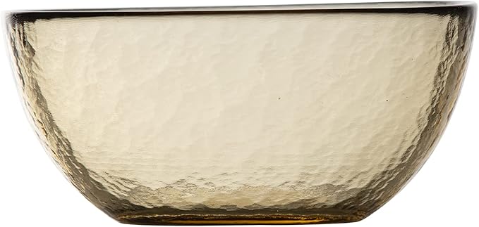 Fortessa Los Cabos Glass Dinnerware Collection, Cereal Salad Fruit Bowl (Set of 4), 6 Inch/21oz, Ginger Root