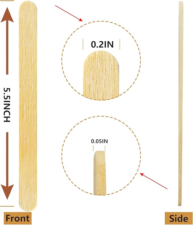 500Pcs Wooden Coffee Stir Sticks,Disposable Coffee Stirrers,5.5 Inches Biodegradable Compostable Eco-Friendly Wooden Stir Sticks,Round-End Birchwood Drink Beverage Stirrers