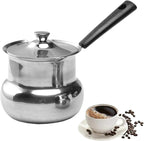 Turkish Coffee Pot with Lid: Stainless Steel Mini Saucepan Chocolate Melting Pot, Milk Warmer Butter Warmer for Stove Top Espresso Coffee Tea Soup Warming (700ML)