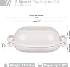 Enameled Cast Iron Sourdough Bread Oven, Dutch Oven, Loaf Cast Iron Bread Pan for Homemade Bread Baking, Meatloaf Pan with Lid, 5QT, White