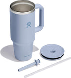 Hydro Flask 40 Oz Travel Tumbler with Handle, Lid and Straw - Insulated Stainless Steel in Surf