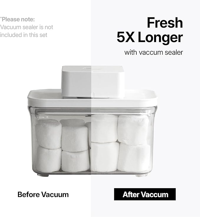 Premium Airtight Food Storage Containers, Mini Square 2pc/set(0.85qt), Smart One-Click Seal Lid, No Hinges, 100% Leak Proof, BPA-FREE, Dishwasher, Freezer & Microwave Safe