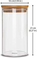 Glass Storage Jar with wooden Locking Clamp, Coffee Bean & Kitchen Food Container, Glass Sourdough Starter Jar (2PACK 35 OZ)