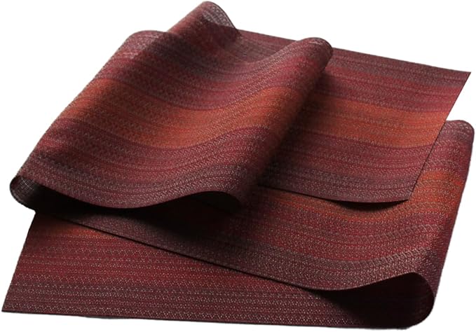 PIGCHCY 72 inches Table Runner,Table Centerpiece, Heat Resistant Vinyl Woven Washable Table Mats Sets (Scarlet Red)