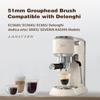Espresso Coffee Machine Cleaning Brush, 360° Cleaning Push-Up Coffee Maker Brush, Espresso Machine Brush Coffee Cleaning Tool for 3 EARS 51MM Delonghi Dedica Style Series EC680 and EC685, SMEG ECF01