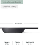 Caraway Cast Iron Skillet - 8” Enameled Cast Iron Pan With 3 Layer Enamel Coating - No Seasoning Required - Compatible With All Stovetops - Free From Forever Chemicals - Charcoal