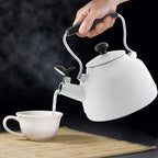 Chantal Tea Kettle, 1.7 QT, Vintage Series, Premium Enamel on Carbon Steel, Whistling, Even Heating & Quick Boil (White)