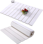 Coolcandy 24x16" Large Stone Dish Drying Mat, Quick Drying Mat Kitchen Counter, Foldable Kitchen Drying Mat, Diatomaceous Earth Stone Drying Mat, Collapsible Dish Mat Kitchen Mat For Drying