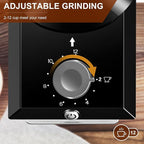 Electric Burr Coffee Grinder,Adjustable coffee grinder with 28 Precise Grind Setting for French Press, Drip Coffee and Espresso,12 Cups, (Black+ Light Gray)