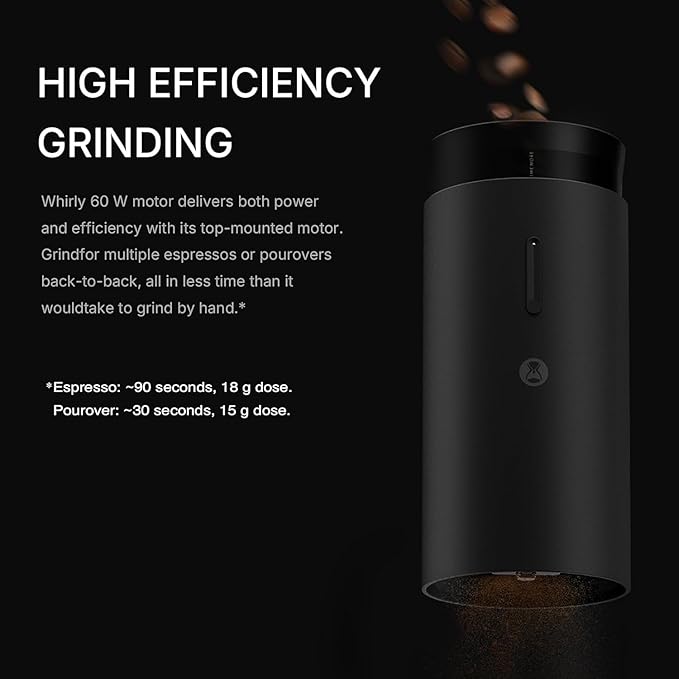 TIMEMORE Burr Coffee Grinder, Portable Electric Grinder with Metal Body, 30 Precise Settings for Espresso to French Press, Low Noise Design, Auto Stop & Clog Protection for Home & Outdoor Use (Black)