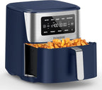 Nuwave Brio Plus 6-in-1 Air Fryer, 7-Qt Large Capacity, 50°F–400°F Precise Temp Control, Non-Toxic PFAS-Free Nonstick, Air Fry, Bake, Roast, Toast, Dehydrate, Reheat, 100 Presets, Dishwasher Safe