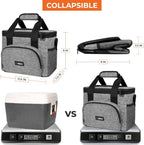 OPUX Soft Cooler Bag, Insulated Collapsible Lunch Cooler Bag for Men Work Camping Beach Travel, Portable Soft Sided Leakproof Waterproof Large Lunch Bag Box with Shoulder Strap 18 Cans, Heather Gray