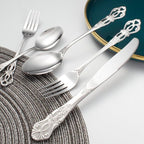 20-Piece Stainless Steel Flatware Set, Silver Silverware Set Service for 4, Cutlery Utensils Set, Include Fork Knife Spoon Set, Dishwasher Safe