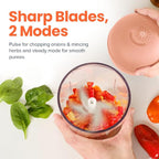Choppi Cordless Electric Vegetable Chopper & Mini Food Processor for Dicing, Shredding, Mincing, and Puree, Portable and Rechargeable, 2-Cup, 500 mL, 4000 mAh Battery, Canyon Sunset