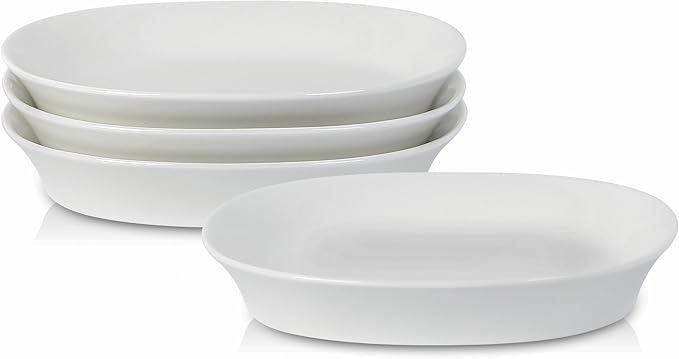 Stone Lain Quadro 4-Piece Pasta Bowl Set Porcelain, White