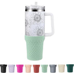 Silicone Boot for Stanley, Cup Bottom Protector Sleeve Accessories for Stanley Quencher H2.0 FlowState Tumbler 20oz/30oz/Stanley Adventure Quencher Tumbler 24oz (Light Green)