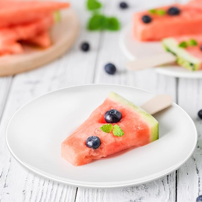 Melamine Dinner Plates,Round,Flat Bottom,White,9 Inches,Set of 6,PYW-9-06