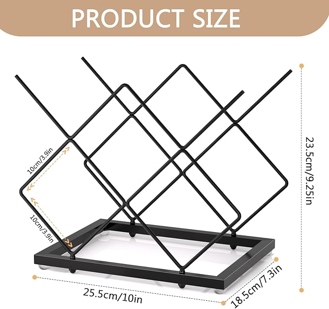Urban Deco Small Wine Rack 5 Bottle Holder - Modern Metal Wire Wine Storage for Countertop Table Top Coffee Bar Kitchen, Black