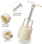 Luxiv Moon Cake Mould 75g, 12 PCS Pattern Hand-Pressure Mooncake Molds for Mid-Autumn DIY Pastry Tool 2 Set with 6pcs Round Flower Mooncake Mode and 6 Pcs Square Pattern Mooncake Mould (White, 75g)