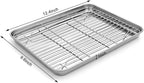 MCIRCO 6 Piece Stainless Steel Baking Sheet with Rack with Silicone Baking Mat Set (2 Pans + 2 Racks + 2 Mats), 12.4 x 9.6 x 1 Inch Cookie Sheet with Cooling Rack, Easy Clean