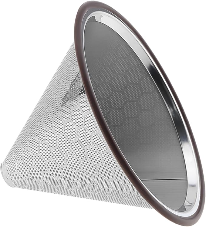 Reusable Coffee Filter, Cone Pour Over Coffee Filter Compatible with Hario V60, Chemex, Ovalware, Stainless Steel Coffee Permanent Filter, Coffee Dripper for Cuisinart Coffee Maker Filter and Brewer