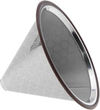 Reusable Coffee Filter, Cone Pour Over Coffee Filter Compatible with Hario V60, Chemex, Ovalware, Stainless Steel Coffee Permanent Filter, Coffee Dripper for Cuisinart Coffee Maker Filter and Brewer