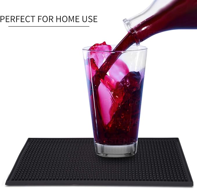 Bar Mat for Cocktail and Coffee Bar 6" x 12" Rubber Bar Service Spill Mat for Cocktail Bartender Coffee Bar or Countertop Mats Glass Drying Mat