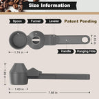 Coffee Scoop & Funnel for Reusable K Cup Refillable Coffee Pods, Coffee Measuring Spoon 2 Tablespoon Capacity, Scoop with Funnel for Ground Coffee, Protein Powder, Tea (Grey, 2 Pack)