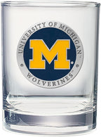 Heritage Pewter Michigan Double Old Fashion | Double Rocks Glass 14 OZ for Liquor | Expertly Crafted Pewter Glass