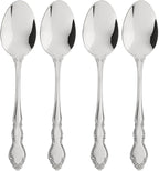 Oneida Dover Fine Flatware Teaspoons, Set of 4 , 18/10 Stainless Steel, Silverware Set, Dishwasher Safe