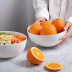 DELLING 60 Oz Large Serving Bowls Set, 8" White Soup Bowls Big Salad Bowls for Kitchen, Ceramic Mixing Bowls For Pasta, Soup, Fruit Vegetable, Ramen, Microwave & Dishwasher Safe, 3 Pack