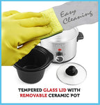 Courant Small Slow Cooker 1.6 QT, 3 Heat Settings, Removable Ceramic Pot" Easy Clean, Dishwasher Safe, Mini Slow Cooker, Red