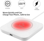 USB Coffee Mug Warmer: Candle Wax Warmer Smart Electric Cup Warmer Charge for Phone Home Desk Office Use Beverage Heating Plate with Gravity Switch for Hot Cocoa Milk Tea Water White